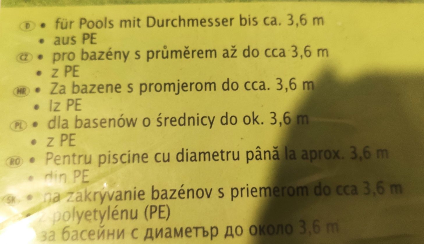 Przykrycie basenowe średnica 360