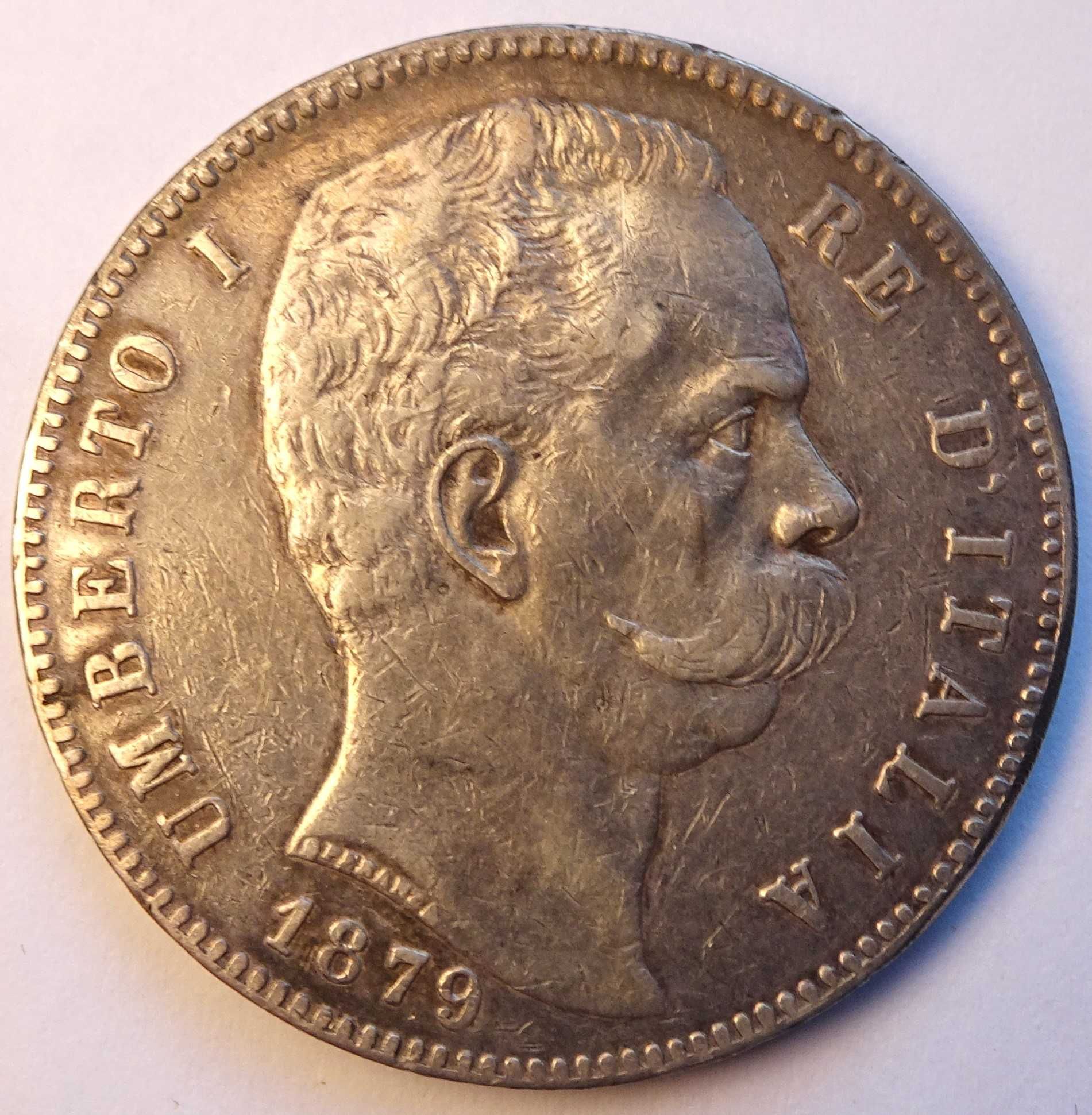 Włochy 5 lirów, 1879, srebro