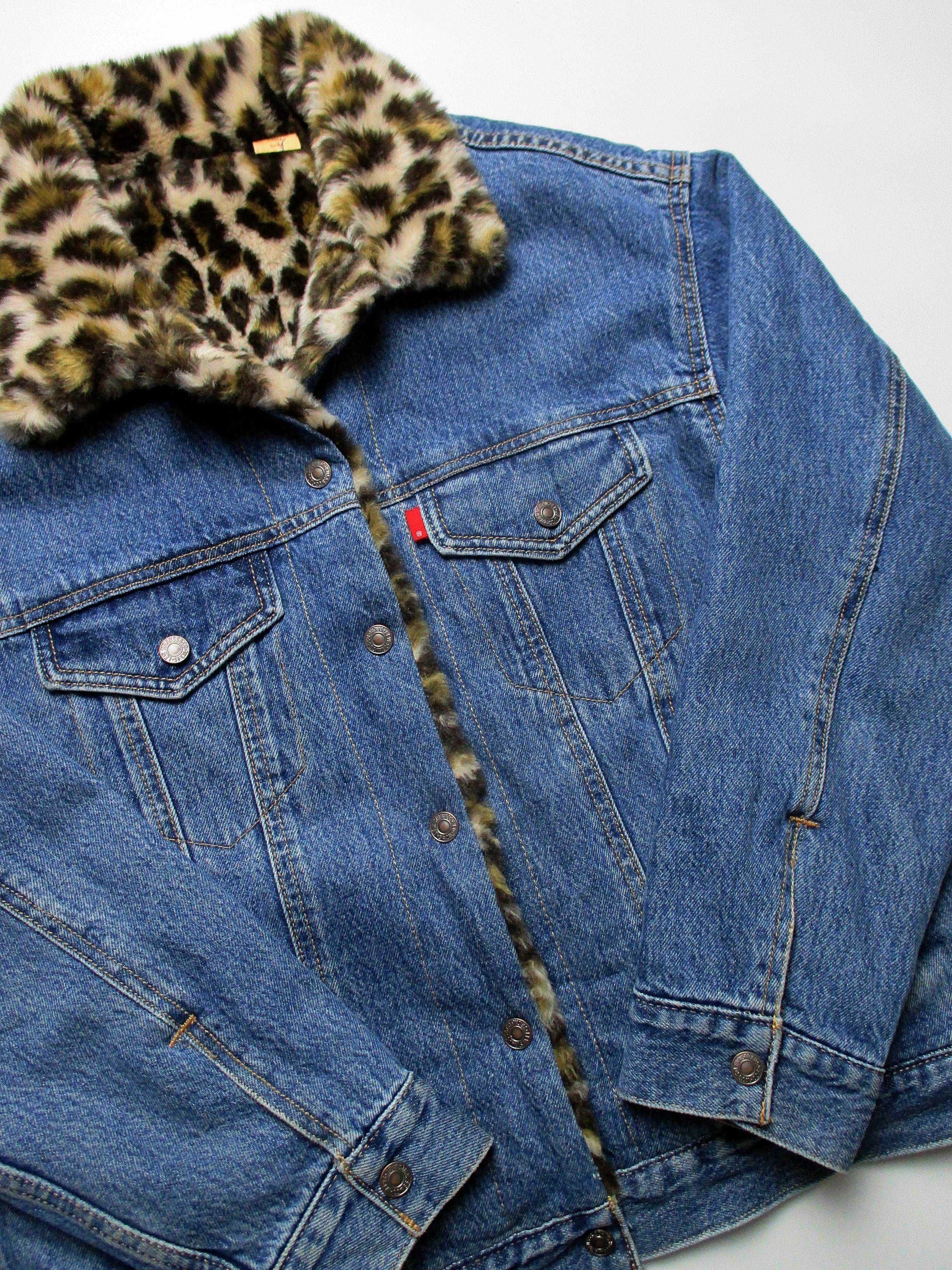 Куртка/шерпа Levis/Левис Leopard REVERSIBLE Sherpa Trucker Jacket