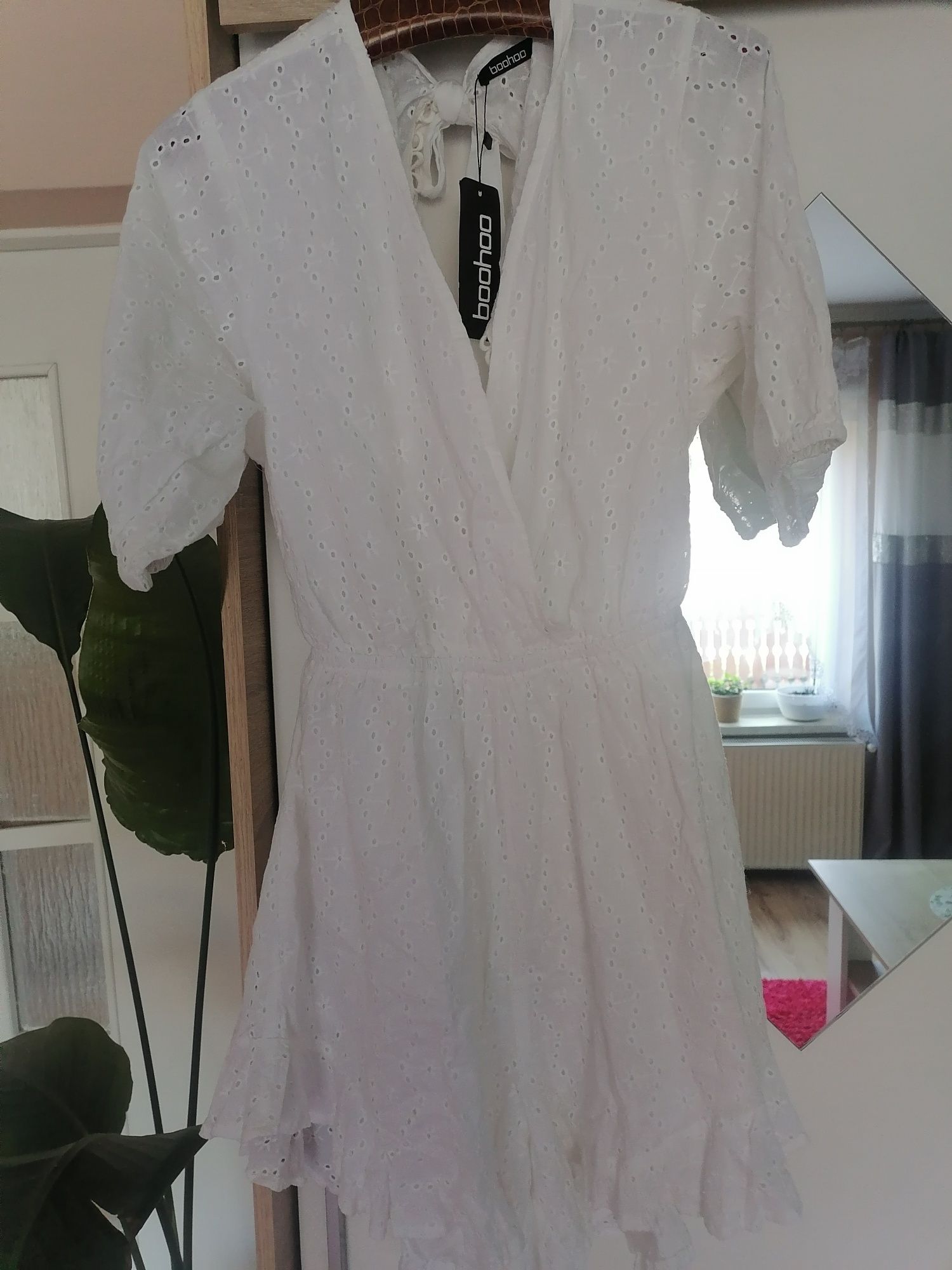 Boohoo kombinezon ażurowy biały xxl 44
