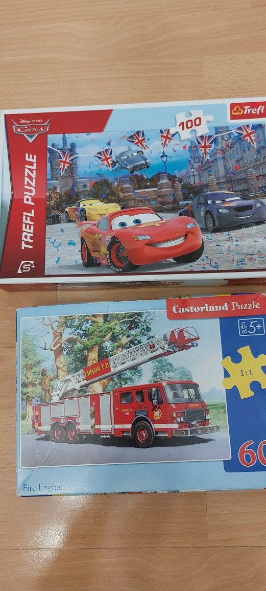 Puzzle 5+Straż Pożarna, Auta  Disney