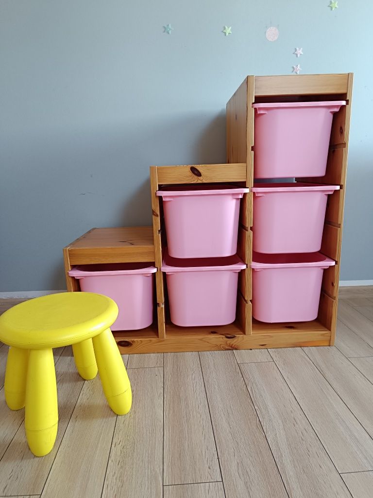 Ikea regał trofast,Mammut taboret,pojemniki