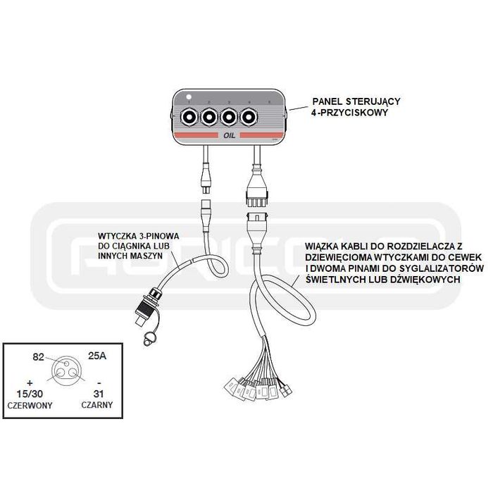 Rozdzielacz Cetop NG6 4 sekcyjny 12V + panel