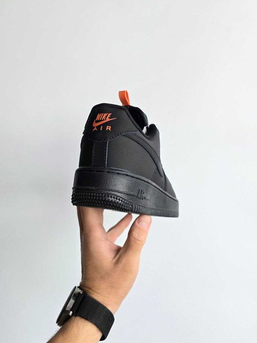Кросівки з хутром Nike Air Force 1 Black/Orange premium зимові