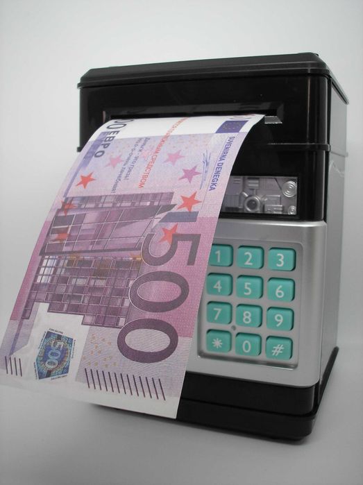 Игрушка сейф копилка электронная с купюроприемником затягивает купюры