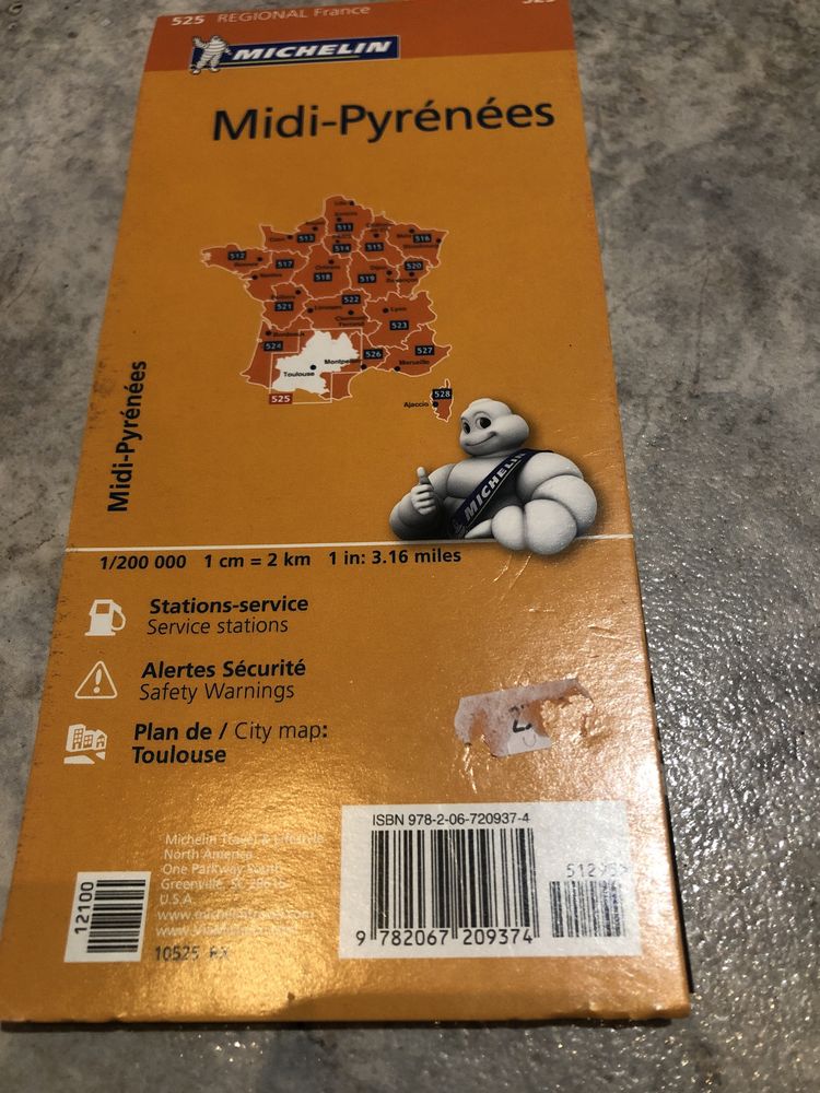 Midi-Pyrenees - Michelin Regional Map 525 1:200 000