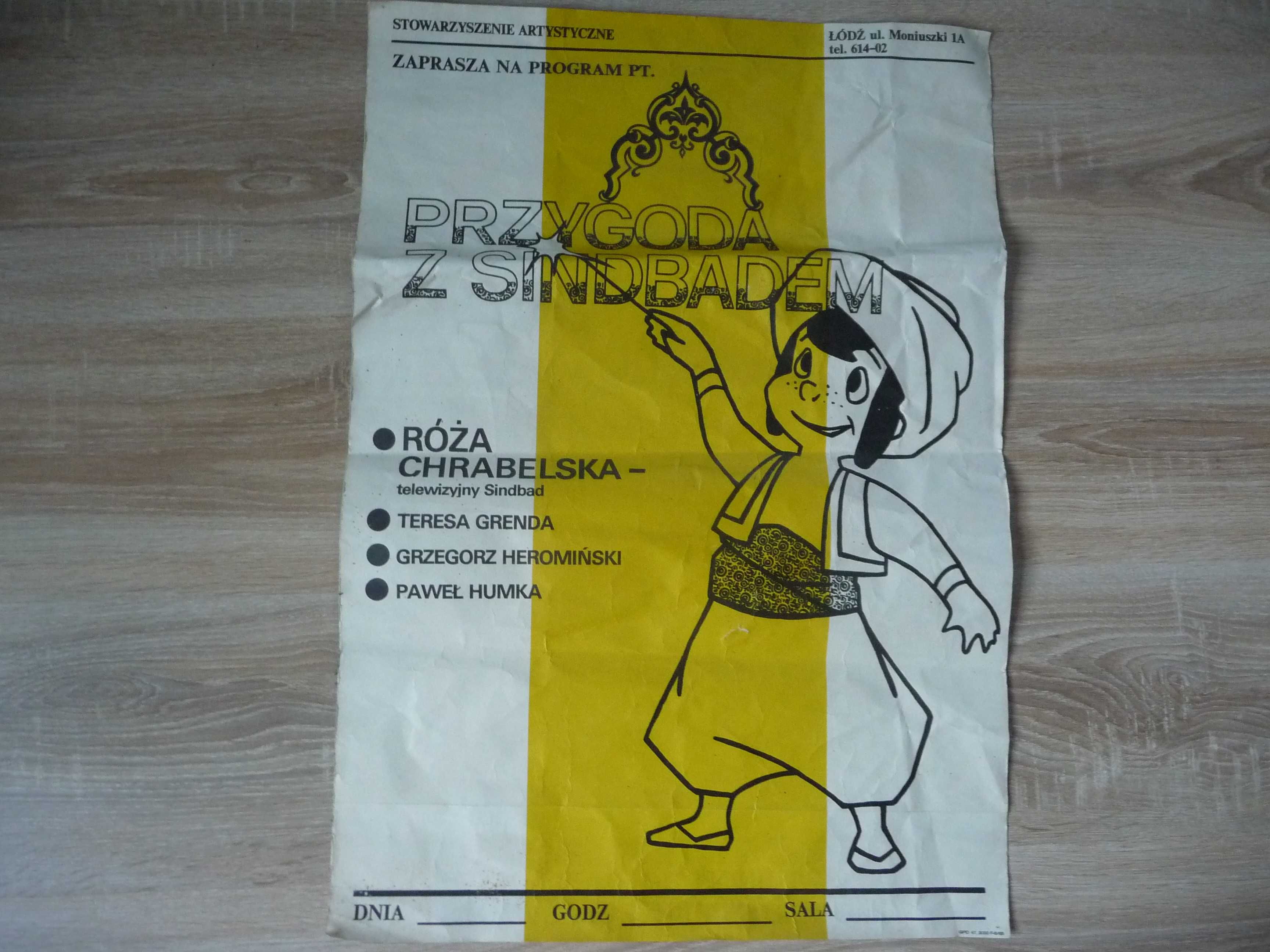 Konopielka / Przygody z Sindbadem - Dwustronny plakat teatralny