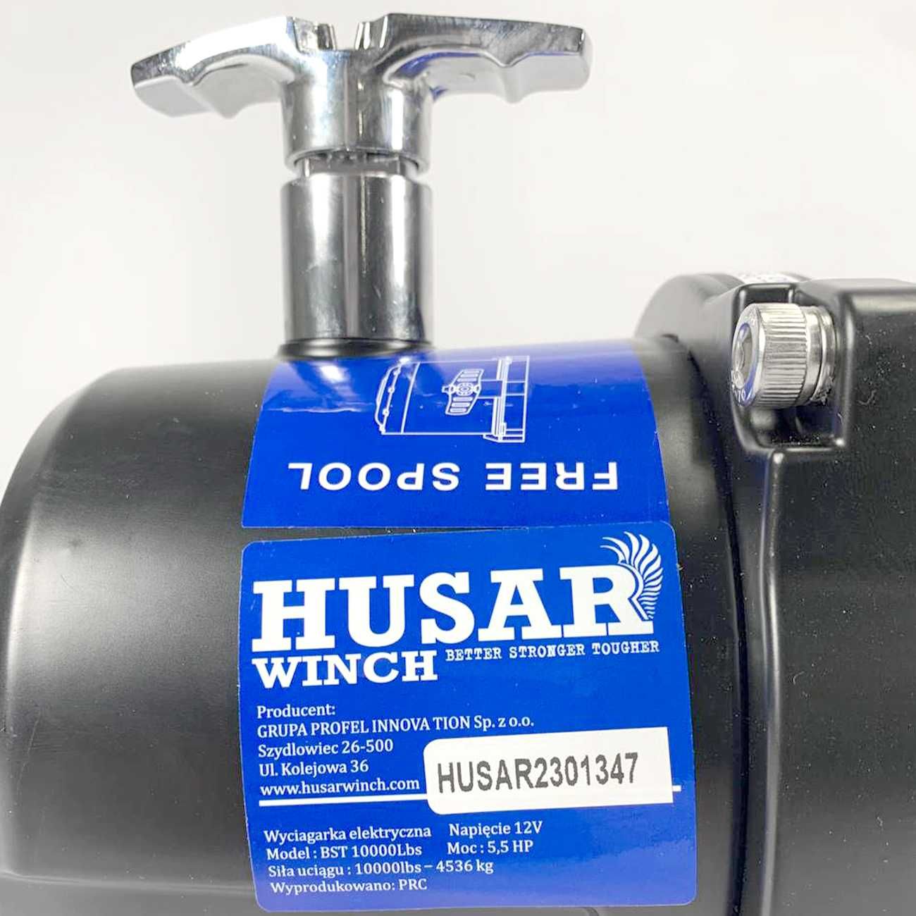 Лебедка электрическая 4500 кг 12В стальной трос Husar Польша Оригинал