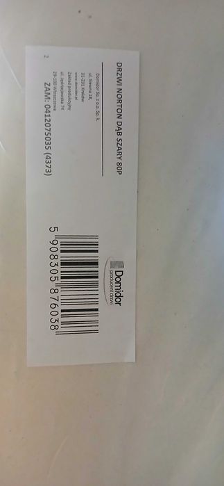 Drzwi wewnątrzklatkowe 80 prawe dąb szary kompletne nowe