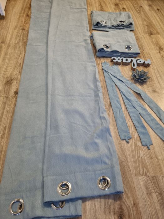 Zasłony welurowe zaciemniające - 4 SZT. TURKUS/MORSKI 135X240