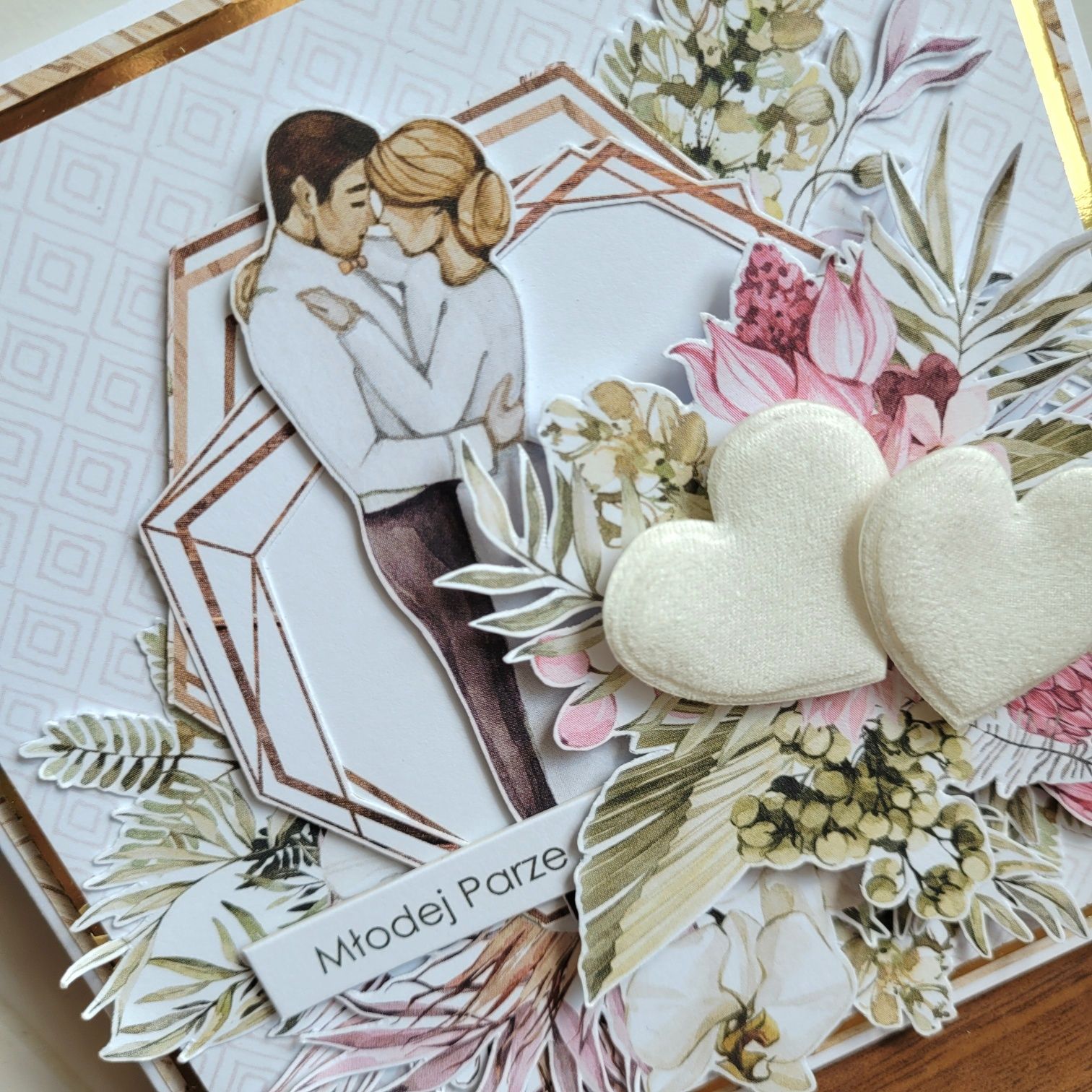 Kartka okolicznościowa + personalizacja 3d scrapbooking na ślub ślubna
