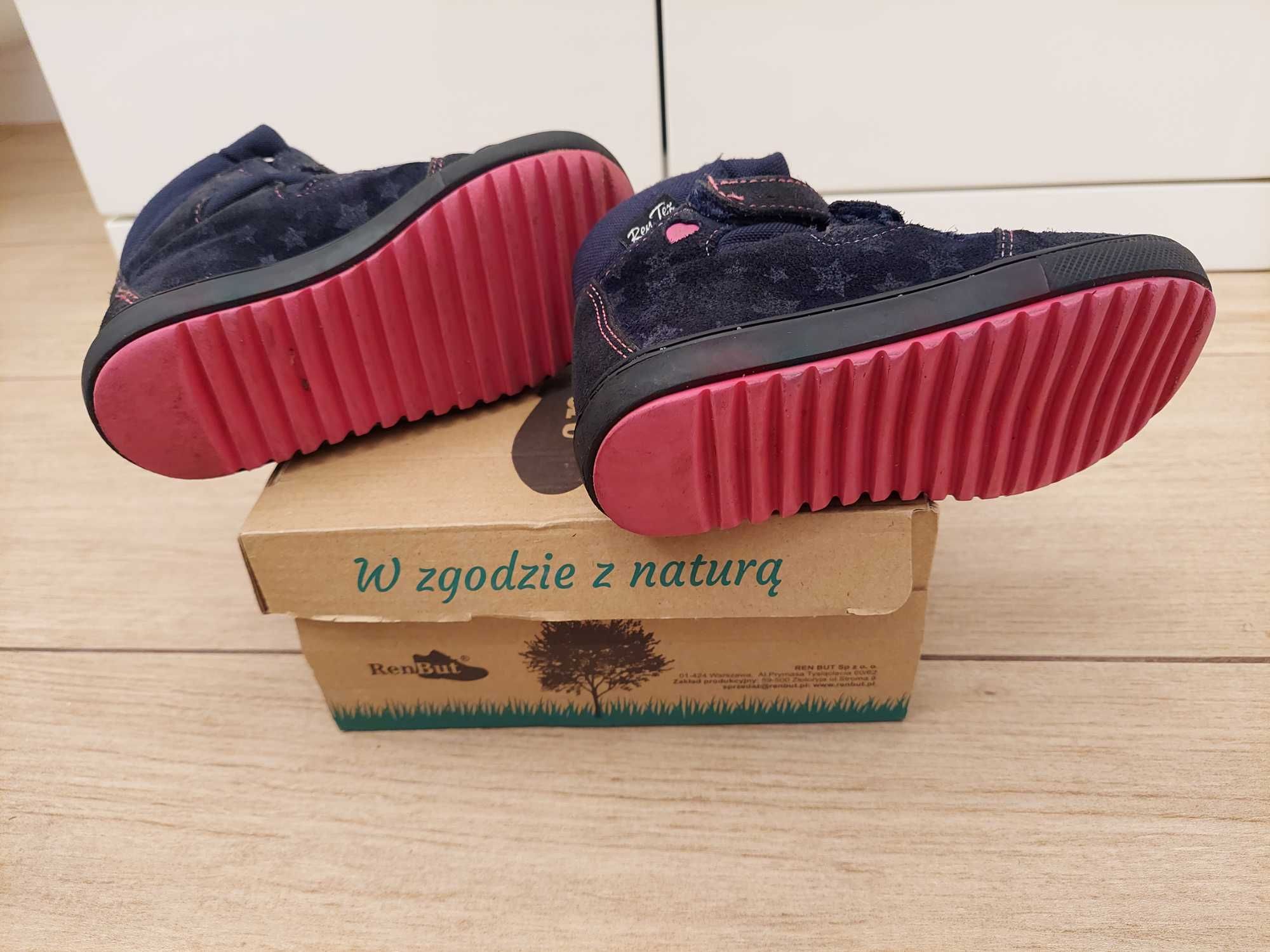 RenBut Buty zimowe Trzewiki Ren Tex roz. 24 Granat Gwiazdki na rzepy
