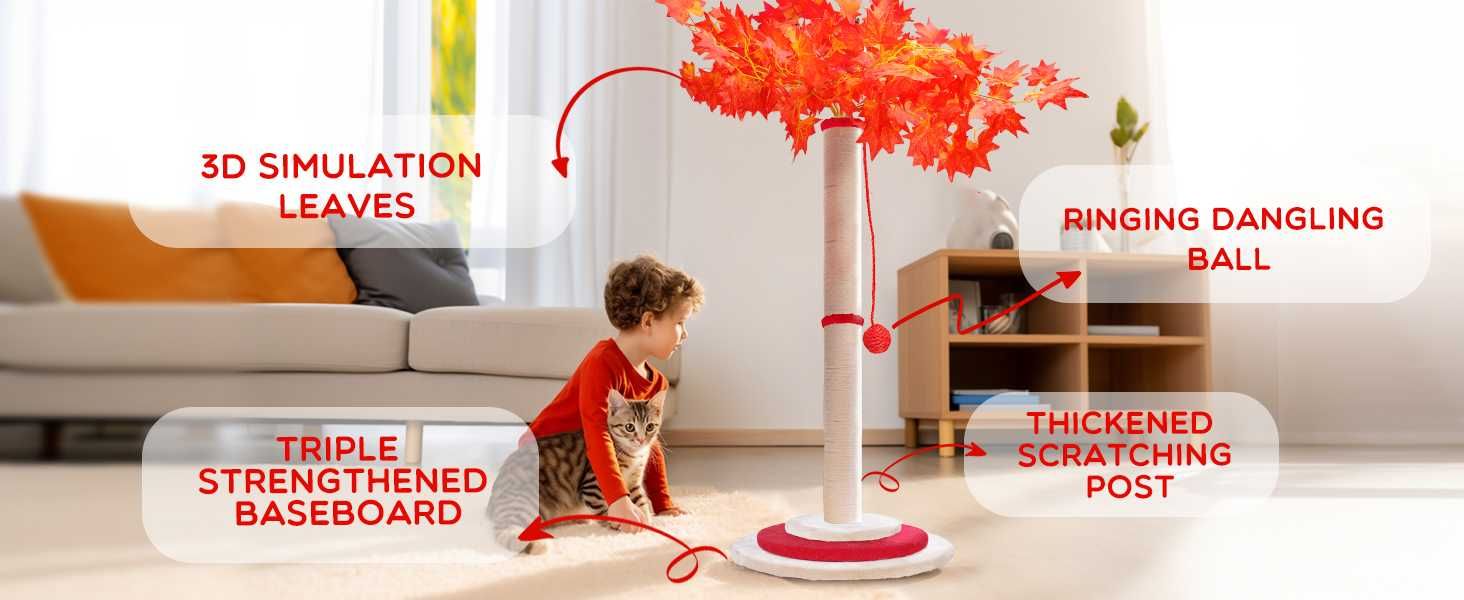 Poste arranhador para gato em forma de árvore brinquedo 38x75 cm NOVO