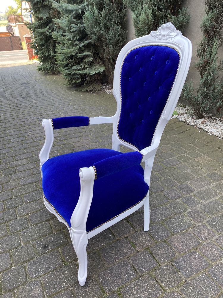 Stylowy Fotel Ludwikowski Krzesło Tron Ludwik Krzeslo Po Renowacji