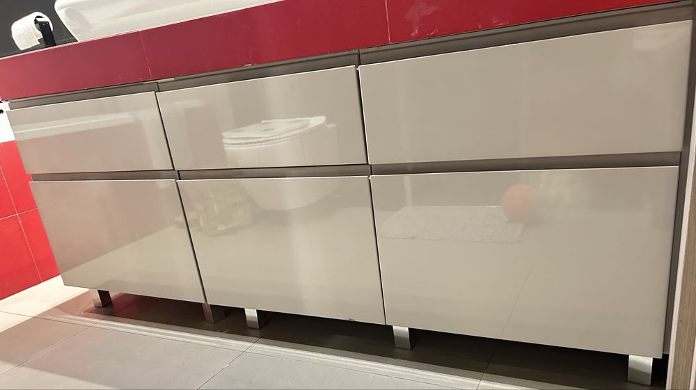 Szafka / komoda łazienkowa szara z szufladami 170x60x60