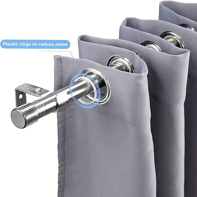 Karnisz INFLATION ze srebrnymi zakończeniami 76-345 cm, chrom