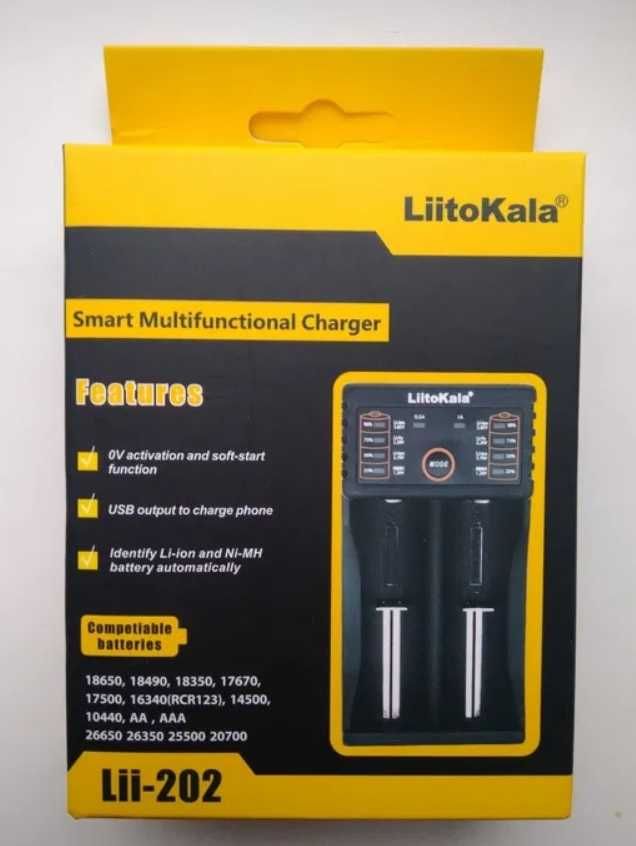 Зарядное устройство LiitoKala Lii-202 для акум 18650 AA AAA Павербанк