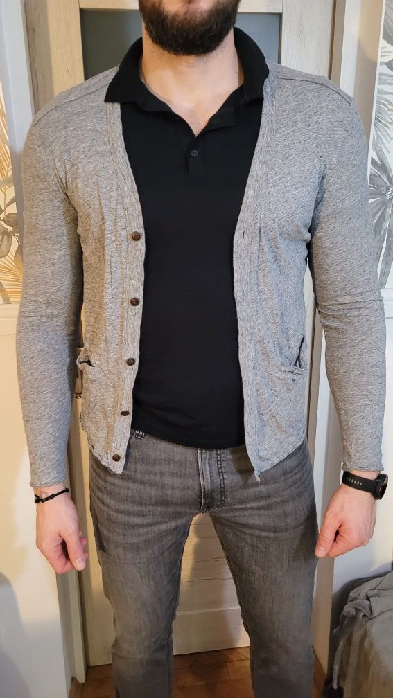 Sweter męski na guziki xl h&m