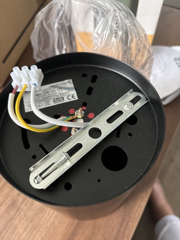 Plafon sufitowy polux Jupiter 13 czarny oprawa sufitowa