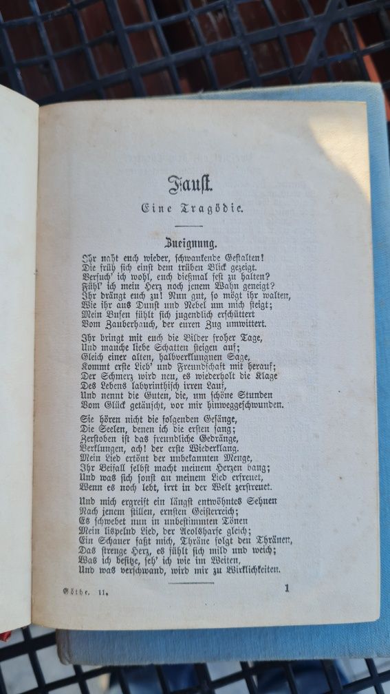 Goethe Faust stara książka niemiecka