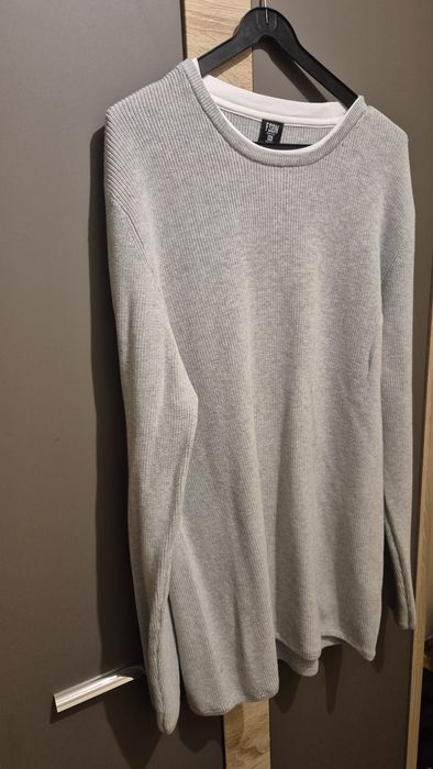 Lekki , szary sweter męski,  XXL