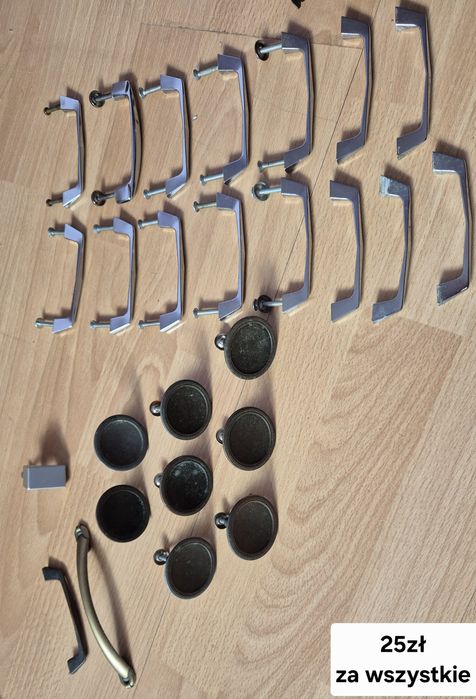 zestaw uchwytów prostokątnych i okrągłych do mebli