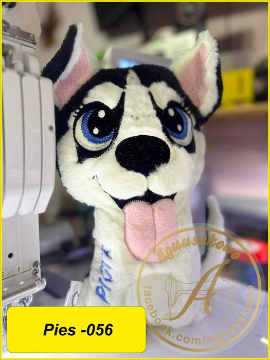 Haftowana Maskotka Zabawka Przytulanka Poduszka Husky z imieniem