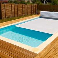 Cobertura piscina Banc madeira solar, laminas creme 3,5x3m