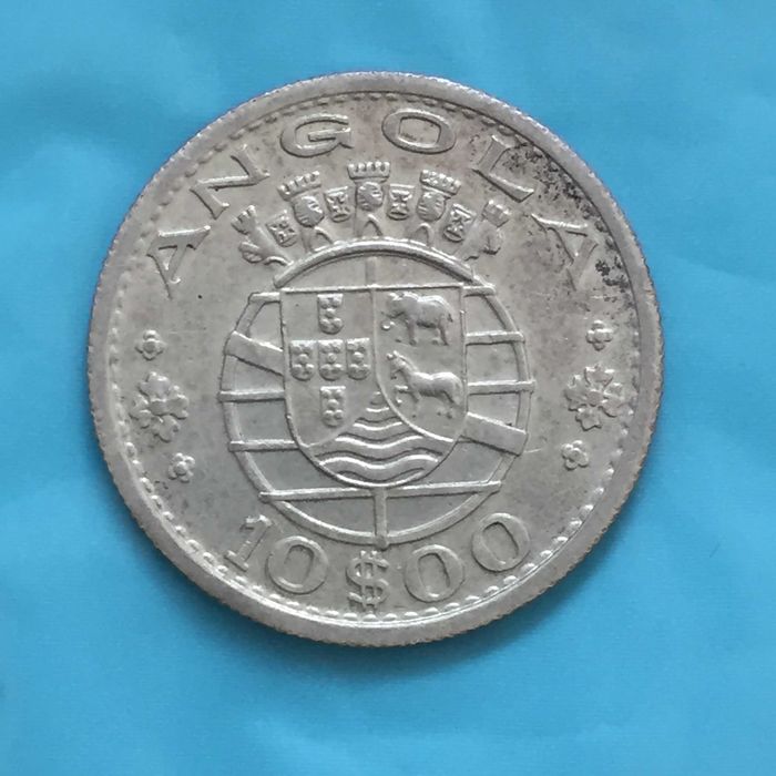 ANGOLA 10 Escudos 1955 - prata