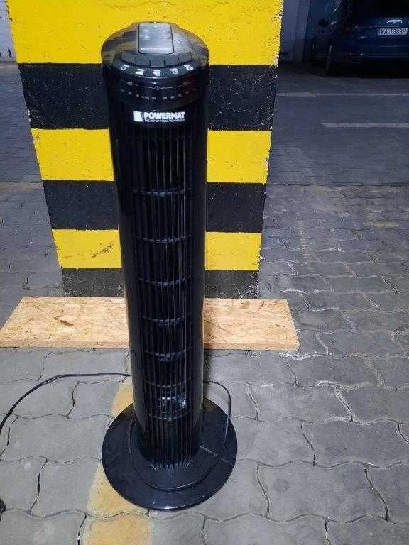 Wentylator POWERMAT kolumnowy z pilotem i timerem , słupek czarny.