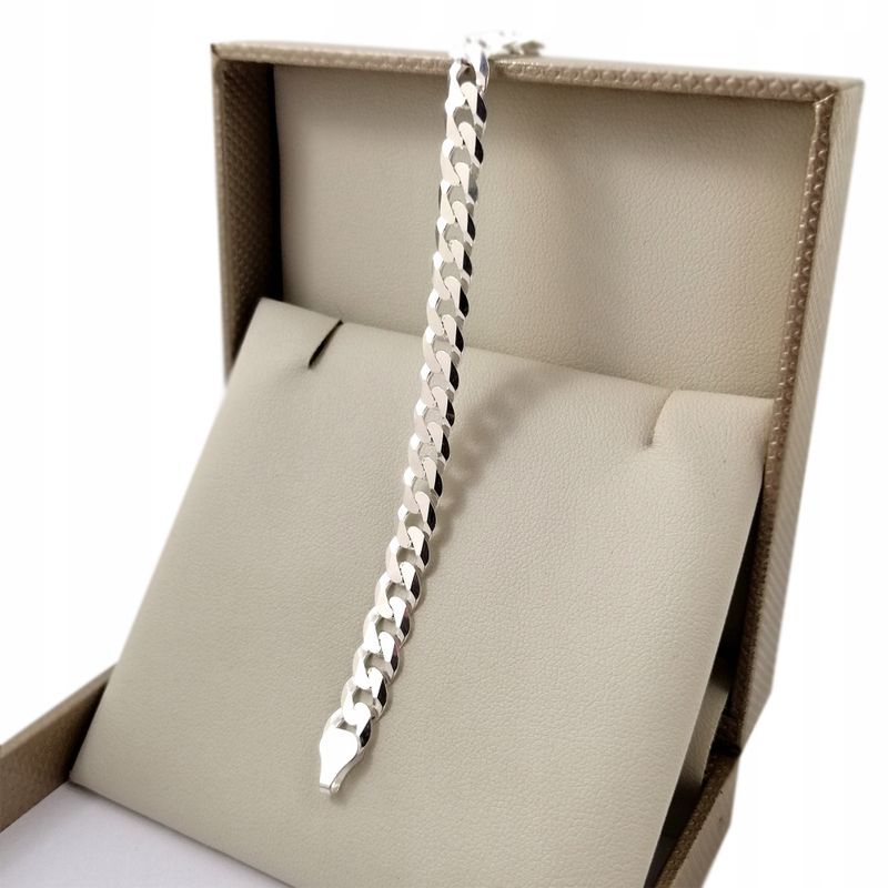 Męska Srebrna Bransoletka Pancerka 22cm/7mm 925 Prezent Dla Niego + Gr
