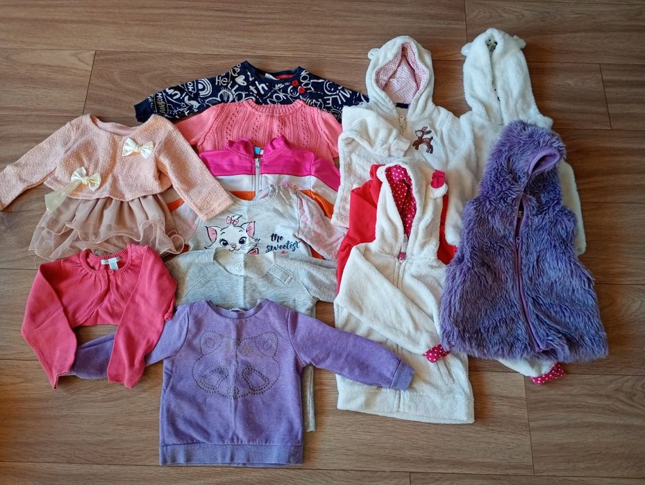Duża paka ubrań dla dziewczynki. Rozmiar 86-92