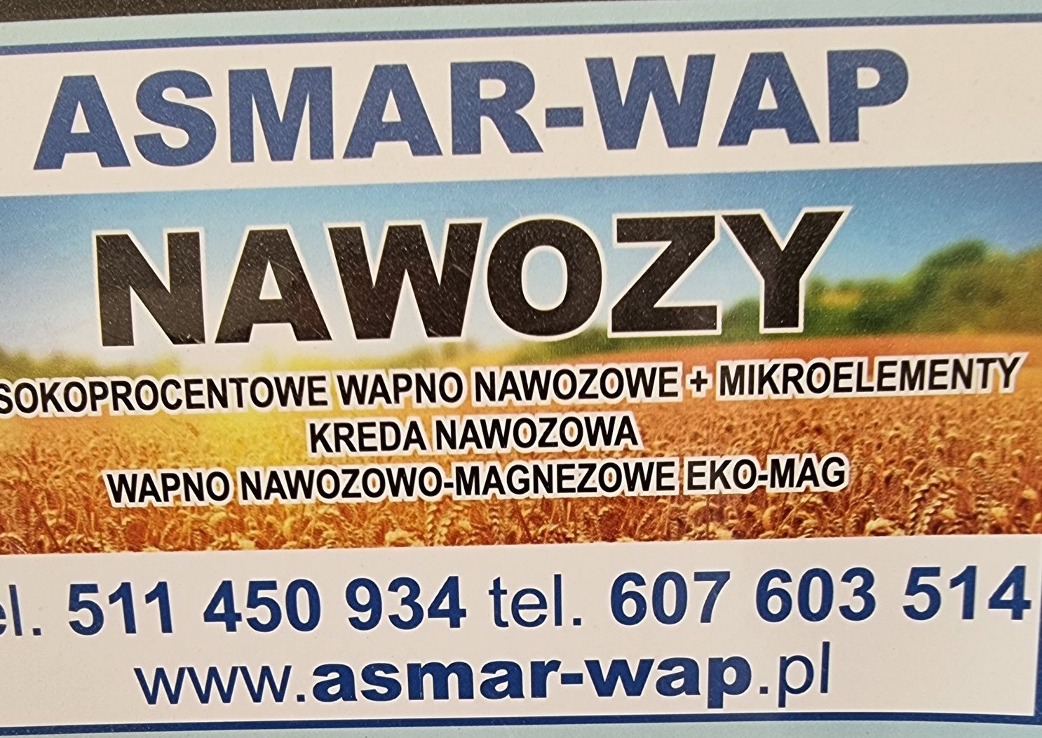 Wapno nawozowe granulowane, węglanowe, magnezowe, kreda