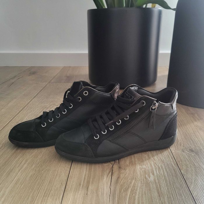 Trampki adidasy sneakersy Geox r. 37 czarne skóra naturalna stan super