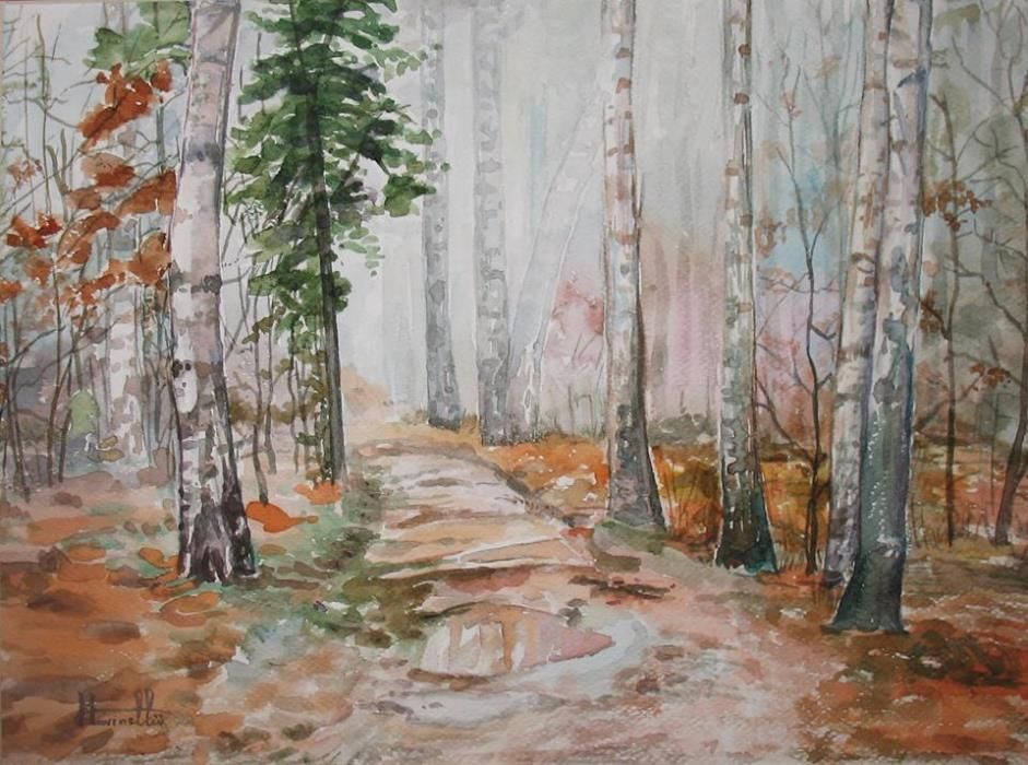 Akwarela, Obraz, 30x40 w oprawie 40x50