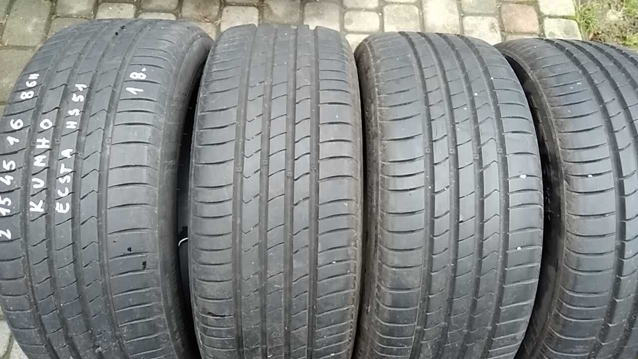 opony jak NOWE 4 szt .215/45/16 86 H Kumho