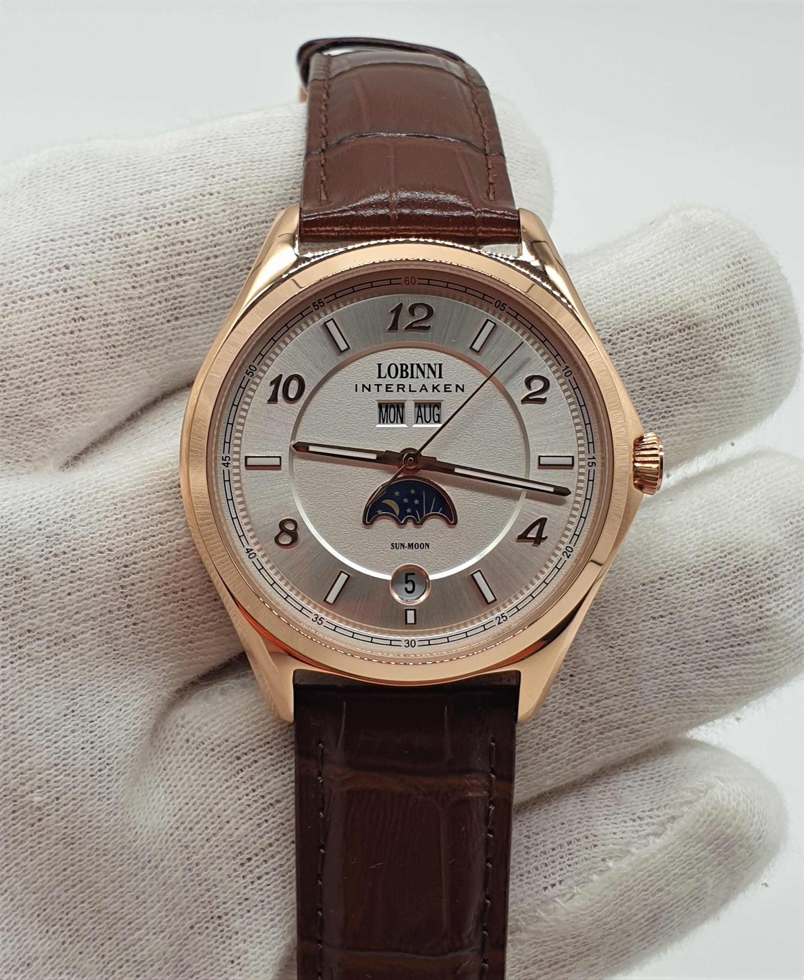 Чоловічий годинник часы Lobinni Interlaken Automatic Sapphire 40mm