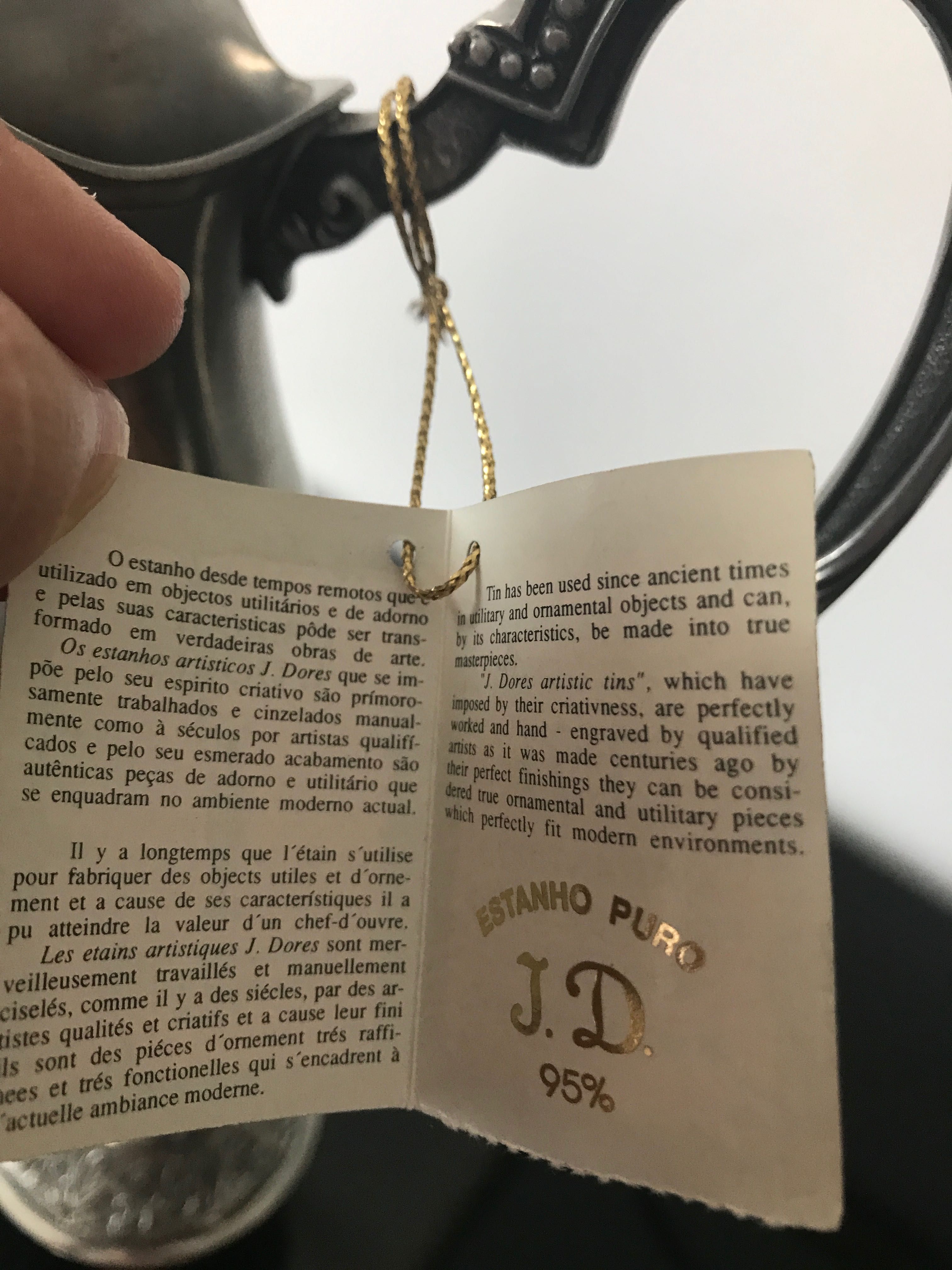 Jarra 95% estanho J.D.