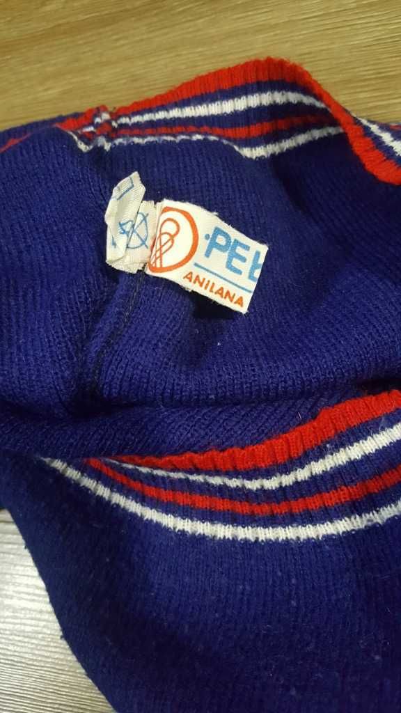 Sweter dziecięcy vintage z lat 70 granatowy