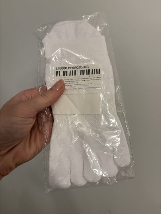 Biale krotkie skarpetki 5 palców barefoot