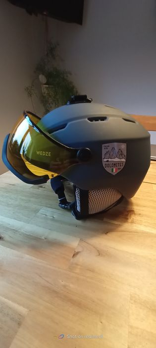 Kask narciarski z przyłbicą WEDZE 2 szyby rozmiar 54-59