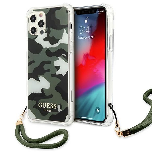 Guess Etui Camouflage do iPhone 12 Pro Max 6,7" Zielony/Khaki