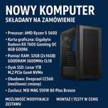 Gamingowy PC R5 5600 / RX 7600 / 32GB RAM – Nowy