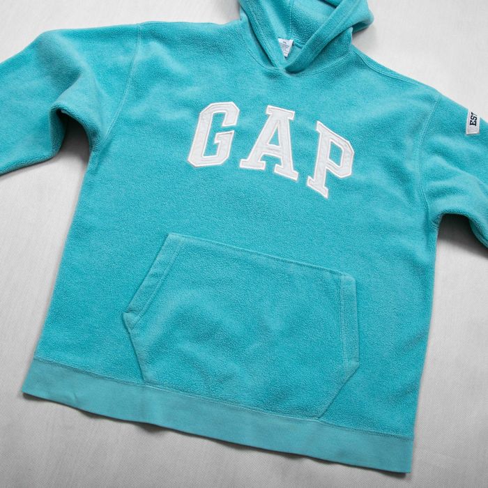 Gap bluza polarowa z kapturem XXL turkusowa damska