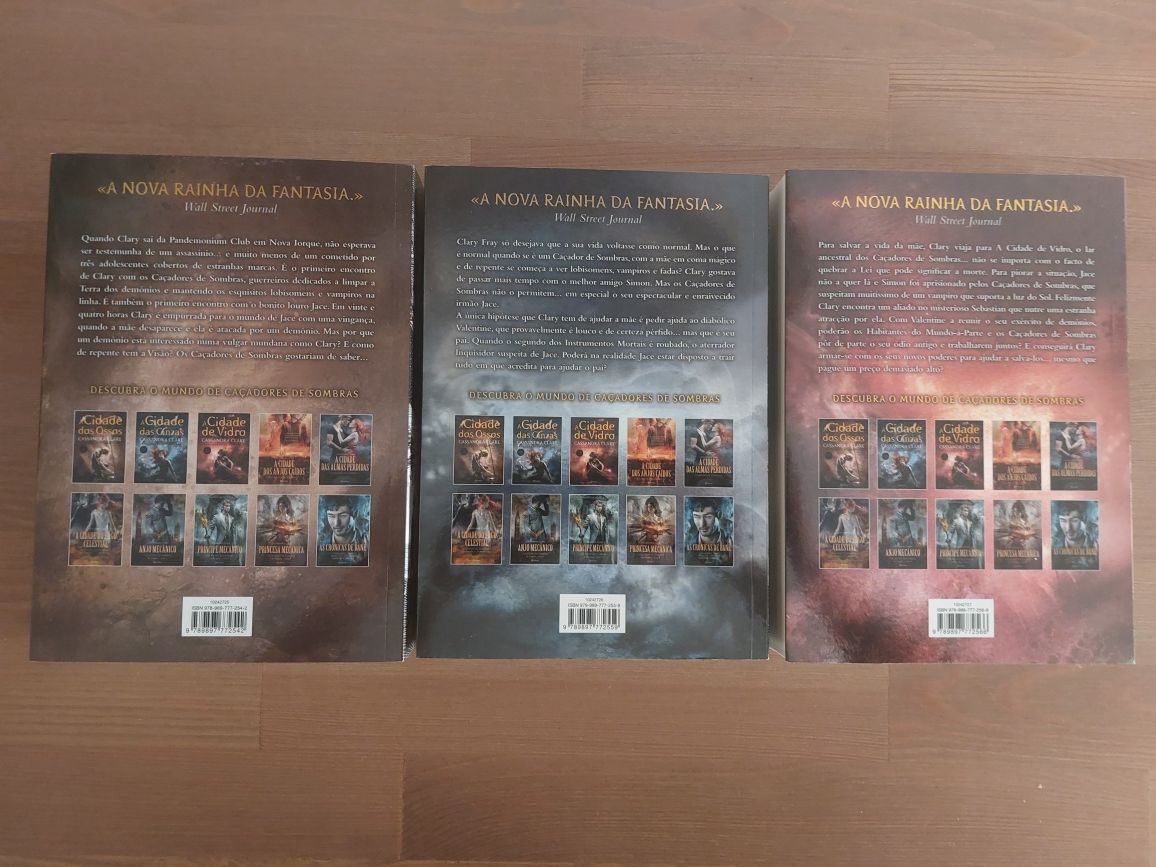 Coleção Caçadores de Sombras, Volumes 1 - 2 e 3 (NOVOS)