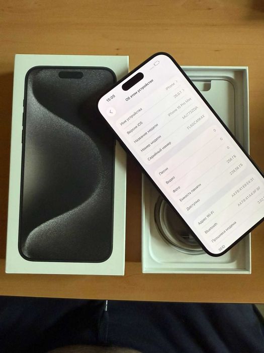 iPhone 15 Pro Max 256Gb Black Titanium Neverlock Ideal Европеец 2шт!