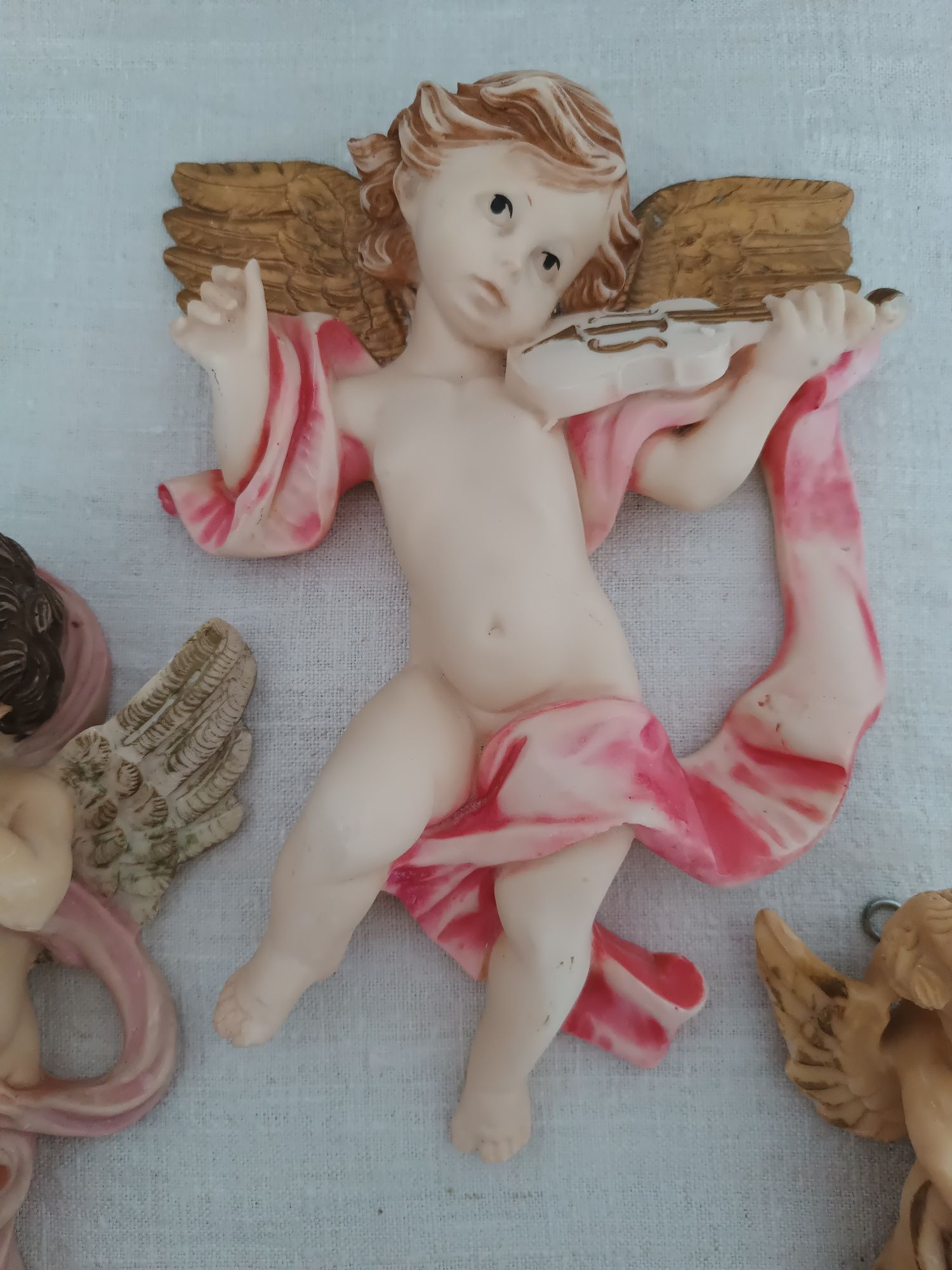 Conjunto de 3 anjos de marfinite para parede