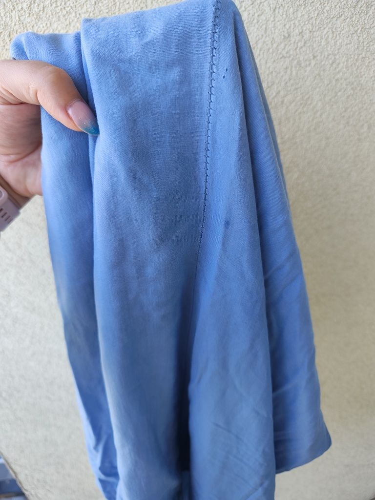 Boho maxi spódnica błękitna z koronką 100% wiskoza one size