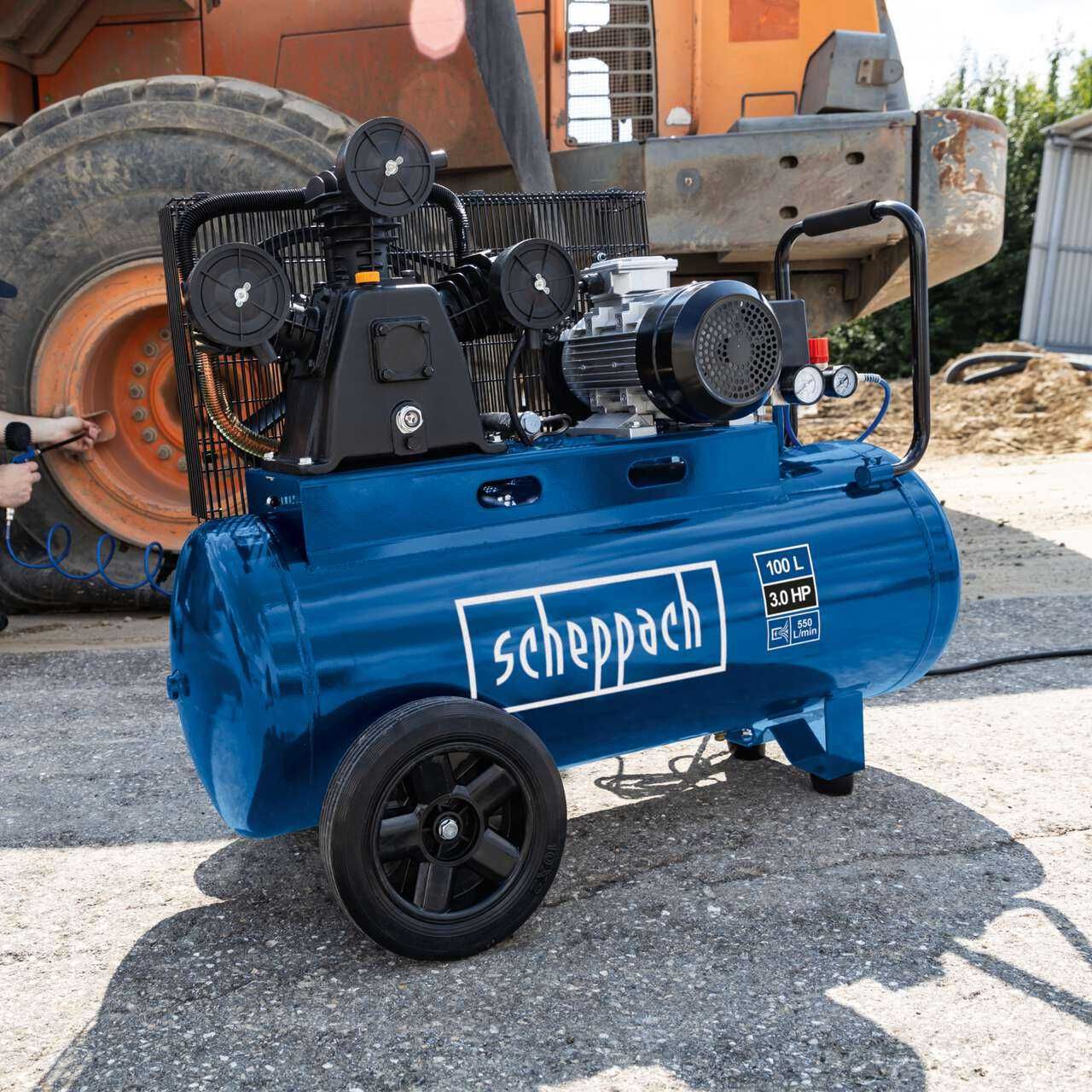 Компресор HC550TC 230V Scheppach - 10 бар | 100 л | 3 к.с.