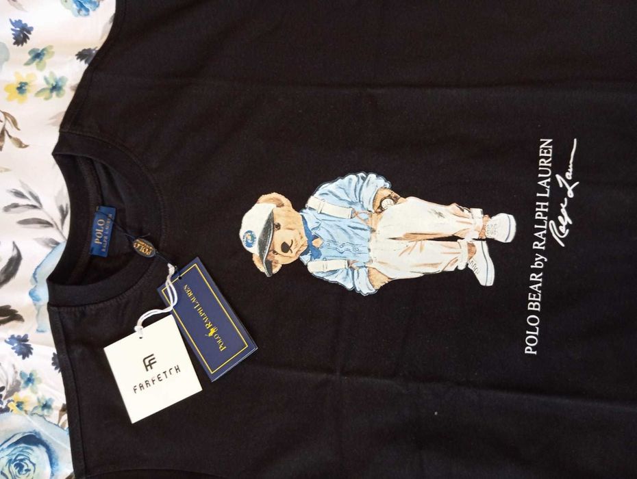 T-shirt męski Polo by Ralph Lauren - seria z misiem, grubsza bawełna